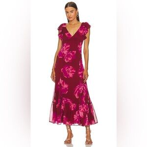 Tularosa Althea Maxi Dress in Pink Magnolia Floral